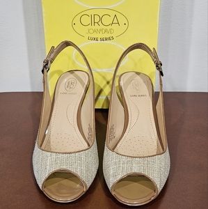 Brown Open Toe Heel Sandals